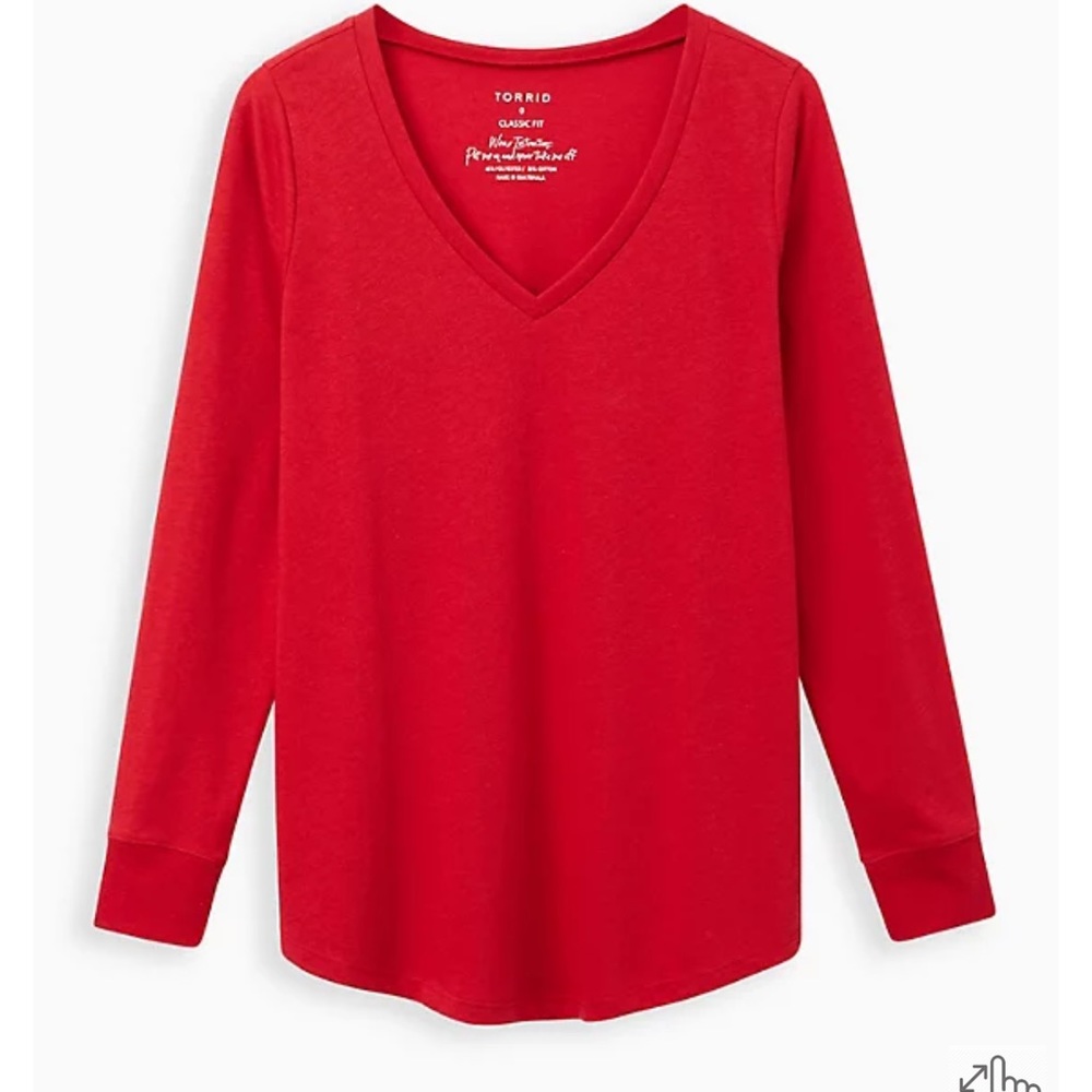 NWT Torrid Girlfriend Tee - Signature Jersey Red